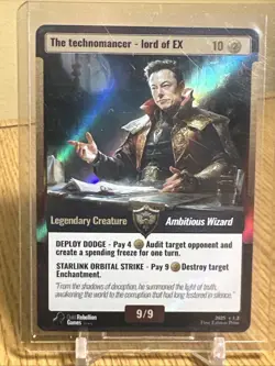 The Technomancer Lord of EX, Elon Musk, World War Woke - Rare, Holographic - Image 1