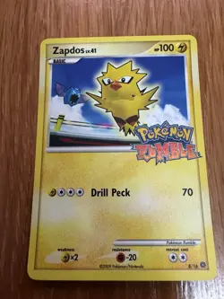 Pokemon Zapdos Promo Regular Rumble 8/16 100 HP 2009 Card English - Image 1