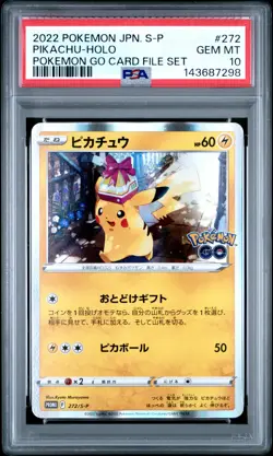 2022 POKEMON JPN S PROMO POKEMON GO CARD FILE SET #272 PIKACHU-HOLO PSA 10 - Image 1