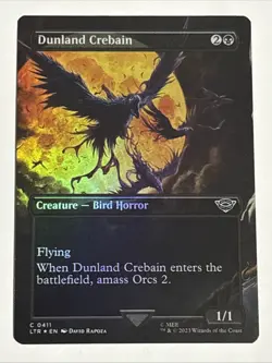 MTG Lord of the Rings Dunland Crebain Borderless Foil 0411 NM - Image 1