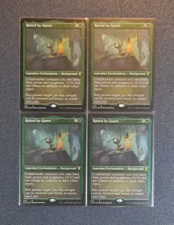 MTG 4 x Raised by Giants - Etched Foil - CLB - Near Mint+ Condition - Image 1