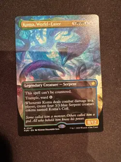 Koma, World-Eater - Borderless 0347 FDN MTG - Rare N/M - Starter - Image 1