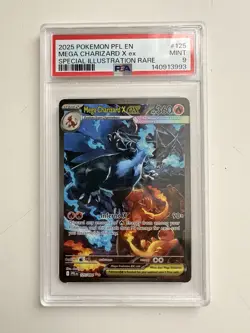 Pokemon Mega Charizard X ex Special Illustration Rare Holo PSA 9 125/094 2025 - Image 1