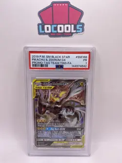 2019 POKEMON SM BLACK STAR PROMO #SM168 FULL ART/PIKACHU & ZEKROM GX PSA 1 - Image 1
