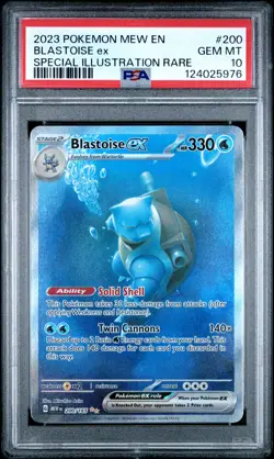 2023 POKEMON MEW EN-151 SPECIAL ILLUSTRATION RARE #200 BLASTOISE EX PSA 10 - Image 1