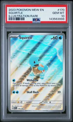 2023 POKEMON MEW EN-151 ILLUSTRATION RARE #170 SQUIRTLE PSA 10 - Image 1