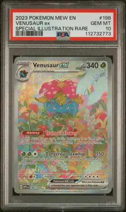 2023 POKEMON MEW EN-151 SPECIAL ILLUSTRATION RARE #198 VENUSAUR EX PSA 10 - Image 1
