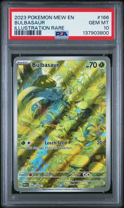 2023 POKEMON MEW EN-151 ILLUSTRATION RARE #166 BULBASAUR PSA 10 - Image 1
