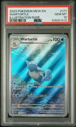 2023 POKEMON MEW EN-151 ILLUSTRATION RARE #171 WARTORTLE PSA 10 - Image 1
