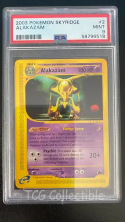 PSA 9 MINT Alakazam 2 & Houndoom 12 Rare 2003 Skyridge WOTC Pokemon Card - Image 1