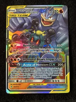 Pokemon Marshadow & Machamp GX 82/214 Sm-Unbroken Bonds Full Art Ultra Rare Holo - Image 1