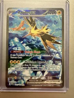 Pokemon TCG Zapdos EX 202/165 Scarlet Violet 151 Special Illustration Rare NM - Image 1