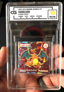 CG Pristine 10 2022 LOTTE POKEMON JAPANESE #13 CHARIZARD S&V WAFER STICKER - Image 1