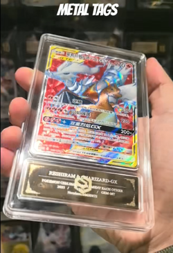 Pokemon Cards CHN. Metal Tags Reshiram & Charizard GX 153/150 SR PCG 10 GEM - Image 2
