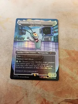 Plankton, Tiny Tyrant-Skrelv, Deflector Mite Rainbow Foil Secret Lair MTG NM - Image 1