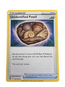 New: 2022 Pokemon TCG Unidentified Fossil 165 Silver Tempest Regular Uncommon - Image 1