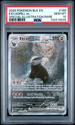 2025 POKEMON BLK EN-BLACK BOLT SPECIAL ILLUSTRATION RARE EXCADRILL EX PSA 10 - Image 1
