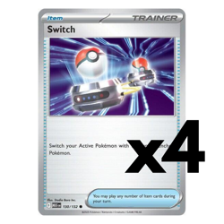 4x Switch - 130/132 - ME01: Mega Evolution (MEG) Pokemon Playset x4 - Image 1