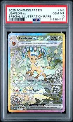 2025 POKEMON PRE EN-PRISMATIC EVOLUTIONS #144 LEAFEON EX PSA 10 - Image 1