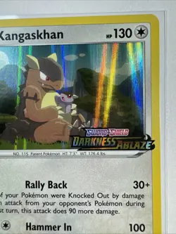 Pokemon TCG Darkness Ablaze Kangaskhan (SWSH038) Stamped Promo Near Mint - Image 3