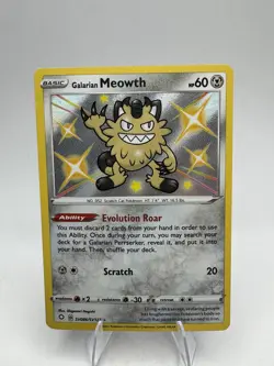 Pokemon TCG Shining Fates: Shiny Vault #SV086/SV122 Galarian Meowth - Image 1