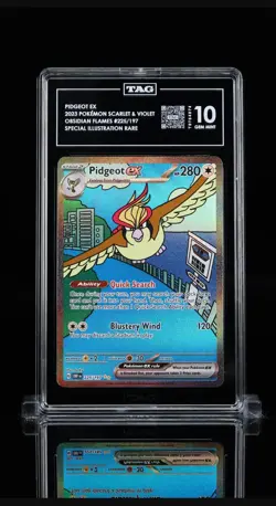 Pokemon Pidgeot ex 225/197 Obsidian Flames SIR Holo TAG 10 - Image 1