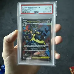2025 Pokemon Mega Evolutions Mega Lucario EX Ultra Rare # 160 PSA 10 - Image 1