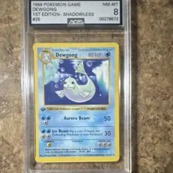 1999 Pokemon TCG Dewgong Base Set Shadowless 1st Edition AGS 8 25/102 Regular - Image 1