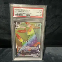 Pokemon Umbreon VMAX Secret Rare Full Art Holo PSA 10 Evolving Skies 214/203 - Image 1