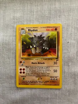 Rhydon 59/130 Base Set 2 Pokemon Card Unlimited LP - Image 1