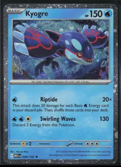 Kyogre (Cosmos Holo) Rare Miscellaneous Cards & Products 034/132 LP - Image 1