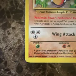 Pokemon TCG Aerodactyl Fossil 16/62 Unlimited Rare 60 HP Stage 1 Regular English - Image 5