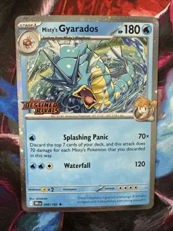 Lot of 3 Pokemon Destined Rivals Prerelease Stamped Cards Mimikyu, Tyranitat & G - Image 3