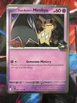 Lot of 3 Pokemon Destined Rivals Prerelease Stamped Cards Mimikyu, Tyranitat & G - Image 4