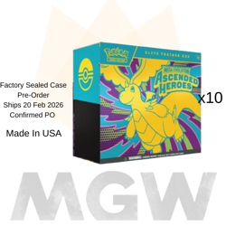 Pokemon TCG Ascended Heroes ME2.5 Elite Trainer Box Case of 10 ETB - Image 1