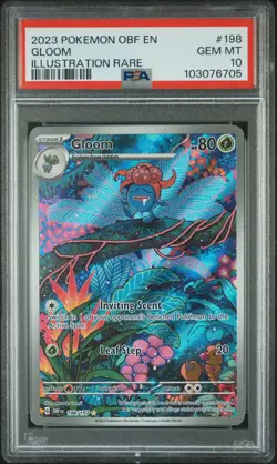 2023 POKEMON OBF EN-OBSIDIAN FLAMES ILLUSTRATION RARE #198 GLOOM PSA 10 - Image 1
