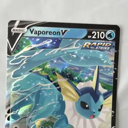 Pokemon TCG Vaporeon V Rapid Strike Holo Basic 210 HP Aqua - Image 2