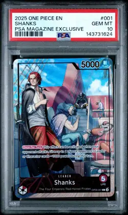 Shanks (2025 PSA Magazine Promo) OP09-001 One Piece Promo PSA 10 - Image 1