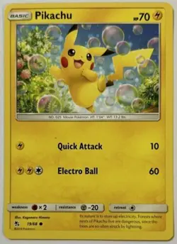 19/68 Pikachu Sun & Moon Hidden Fates Pokemon Single Card [A1] - Image 1
