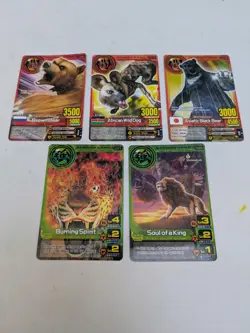Animal Kaiser 5x Active Arcade Cards Mint Condition Free Postage And Sleeve Inc - Image 1