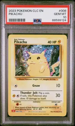 Pikachu 008/034 Trading Card Game Classic Holo PSA 10 GEM MINT - Image 1