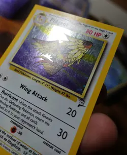 Pidgeot 14/130 Base Set 2 Square Cut Error / NFCU Pokemon Card LP Holo Rare - Image 4