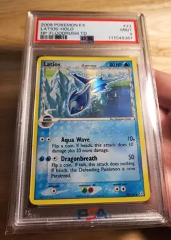 2006 POKEMON EX HOLON PHANTOMS FLOODRUSH THEME DECK #22 LATIOS HOLO PSA 9 - Image 2