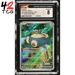 CGC NM/Mint 8 Snorlax 051 Black Star Promo Pokemon Scarlet & Violet 151 ETB - Image 1