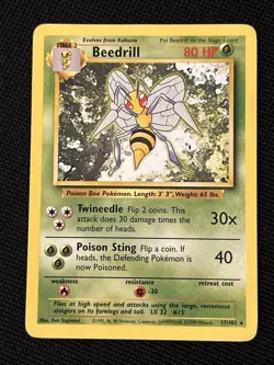 Pokemon Beedrill 17/102 Base Set (Never Played) *Near Mint) - Image 1