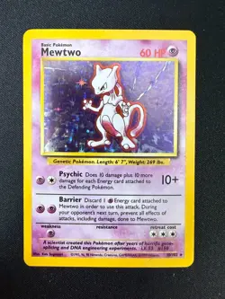 Mewtwo - 10/102 - Holo Rare - Unlimited Edition Base Set (LP) Pokemon - Image 1