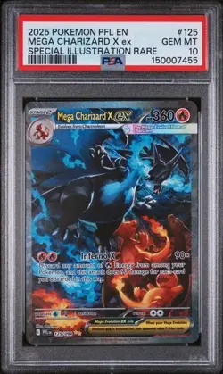 2025 POKEMON PHANTASMAL FLAMES SPECIAL ILLUSTRATION MEGA CHARIZARD X EX PSA 10 - Image 3