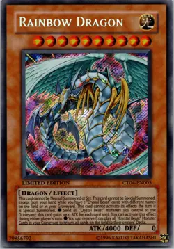 Yugioh Rainbow Dragon CT04-EN005 Limited Edition Secret Rare NM - Image 1