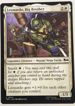 Official 2026 Magic The Gathering TMNT Leonardo, Big Brother #14 Trading Card - Image 1