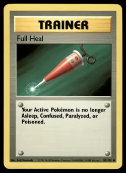 Pokemon Cards Full Heal 82/102 Base Set WOTC Unlimited Uncommon NM - Image 1